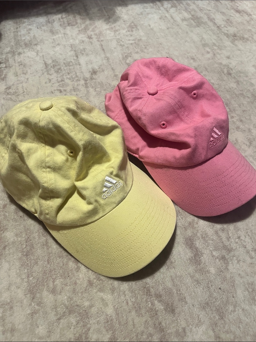 adidas Yellow & Pink Baseball Caps with Embroidered Logo